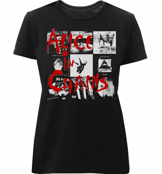 Жіноча преміум футболка Alice in Chains albums Чорний фото