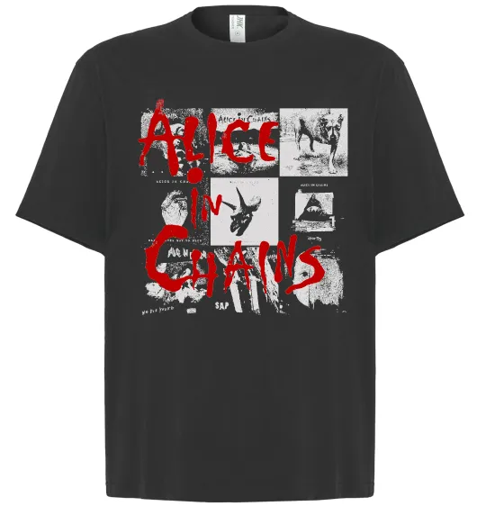 Футболка Оверсайз Alice in Chains albums Чорний фото