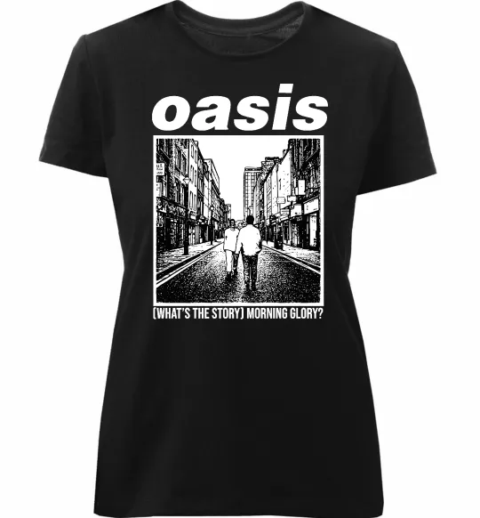 Женская премиум футболка Oasis What`s the story Черный фото