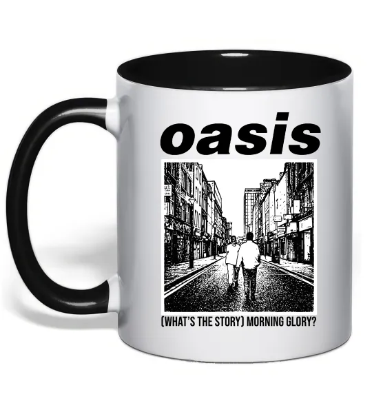 Чашка з кольоровою ручкою Oasis What`s the story Чорний фото