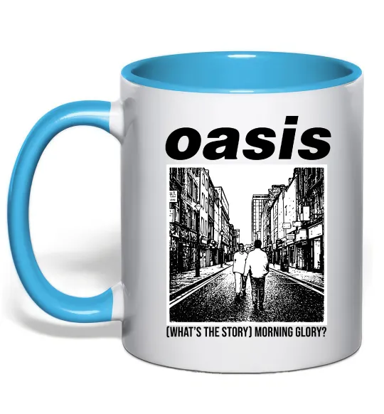 Чашка з кольоровою ручкою Oasis What`s the story Блакитний фото