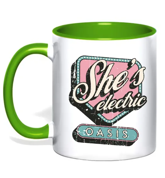 Чашка с цветной ручкой Oasis she`s electric Зеленый фото