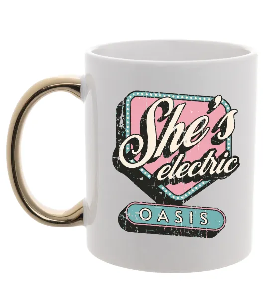 Чашка с цветной ручкой Oasis she`s electric Золото фото