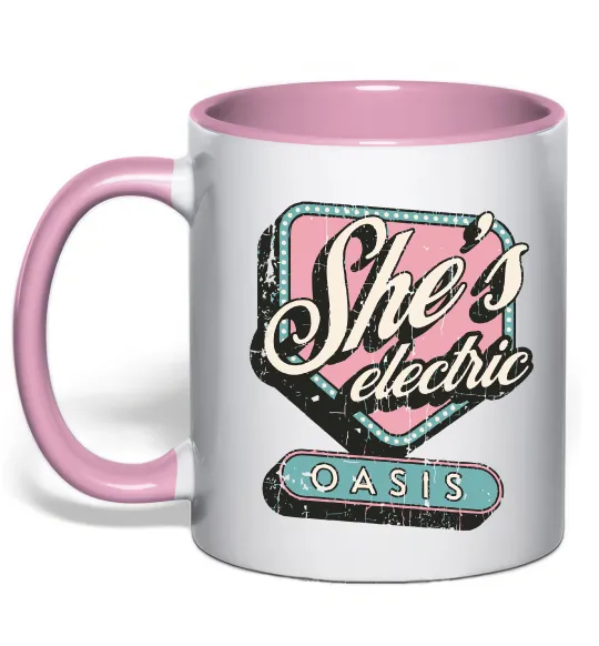 Чашка с цветной ручкой Oasis she`s electric Нежно розовый фото