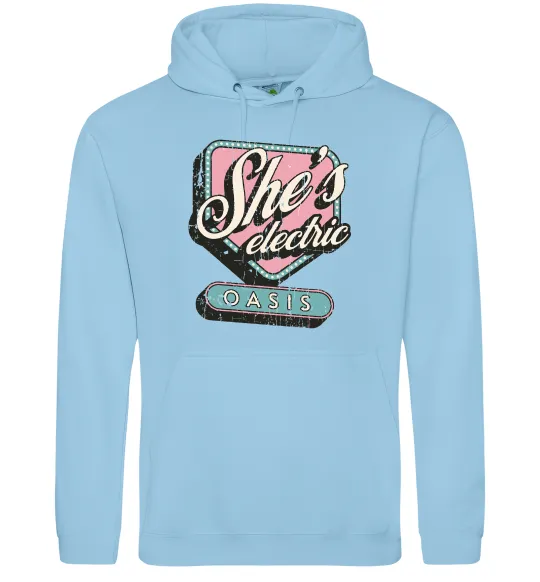Женская толстовка (худи) Oasis she`s electric Голубой фото