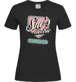Жіноча футболка Oasis she`s electric Чорний фото
