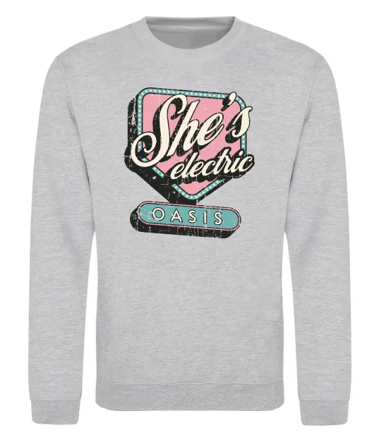 Свитшот Oasis she`s electric Серый меланж фото