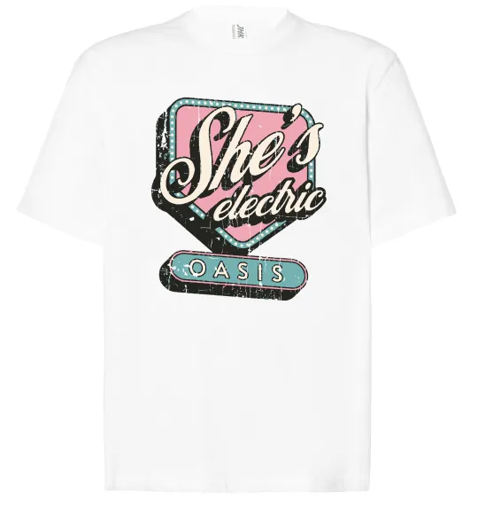 Футболка Оверсайз Oasis she`s electric Белый фото