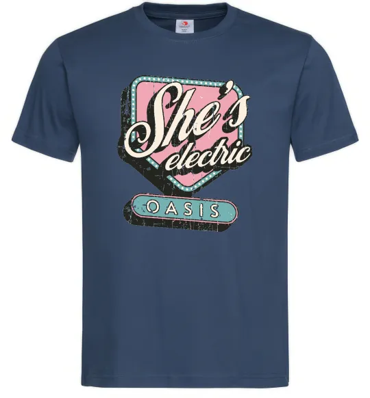 Чоловіча футболка Oasis she`s electric Темно-синій фото