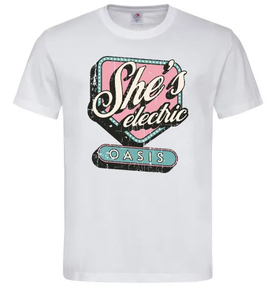 Чоловіча футболка Oasis she`s electric Білий фото