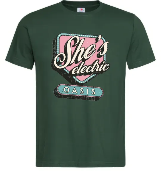 Чоловіча футболка Oasis she`s electric Темно-зелений фото