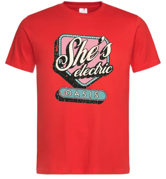 Чоловіча футболка Oasis she`s electric Червоний фото