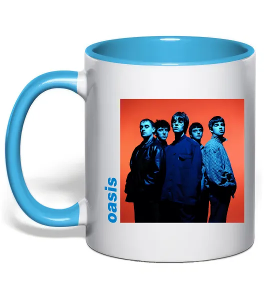 Чашка з кольоровою ручкою Oasis photo Блакитний фото