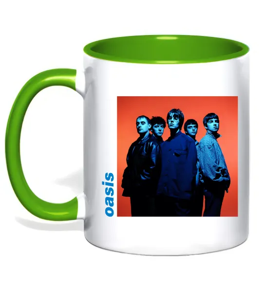 Чашка з кольоровою ручкою Oasis photo Зелений фото