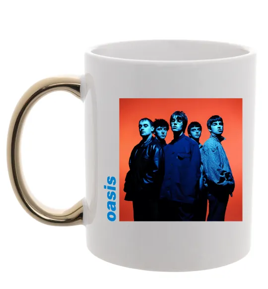 Чашка з кольоровою ручкою Oasis photo Золото фото