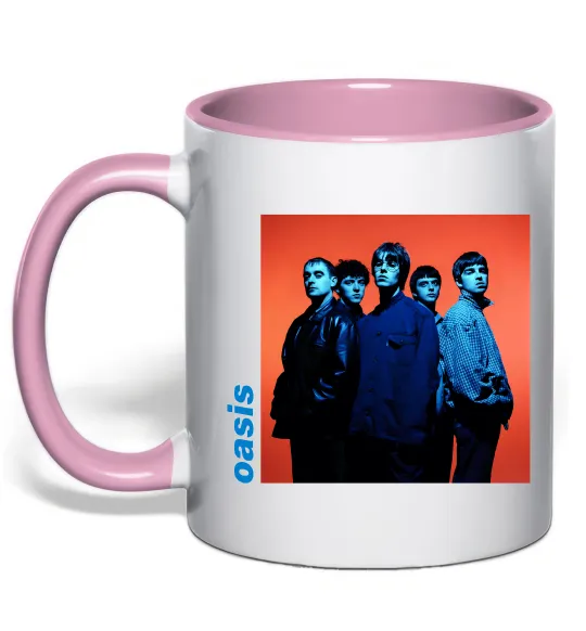 Чашка з кольоровою ручкою Oasis photo Ніжно рожевий фото