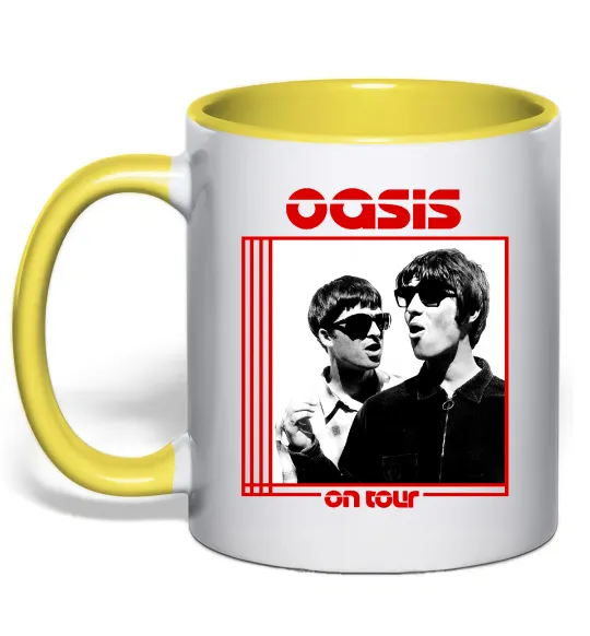 Чашка с цветной ручкой Oasis on tour Лимонный фото