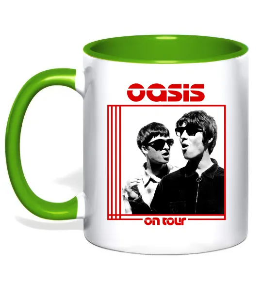Чашка с цветной ручкой Oasis on tour Лаймовый фото