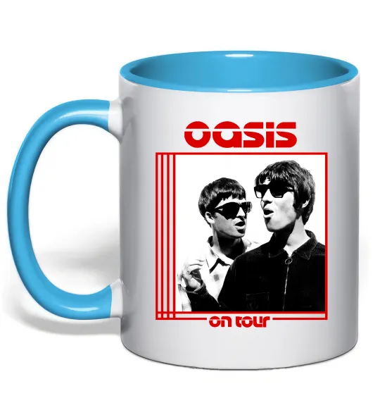 Чашка с цветной ручкой Oasis on tour Голубой фото