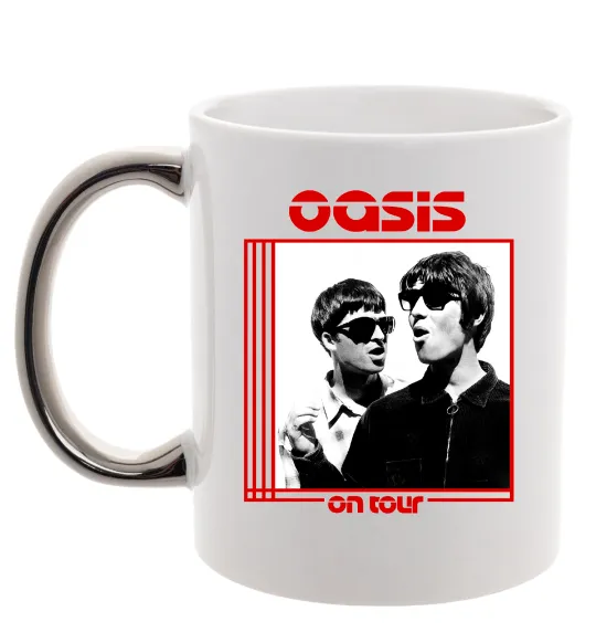 Чашка с цветной ручкой Oasis on tour Серебро фото