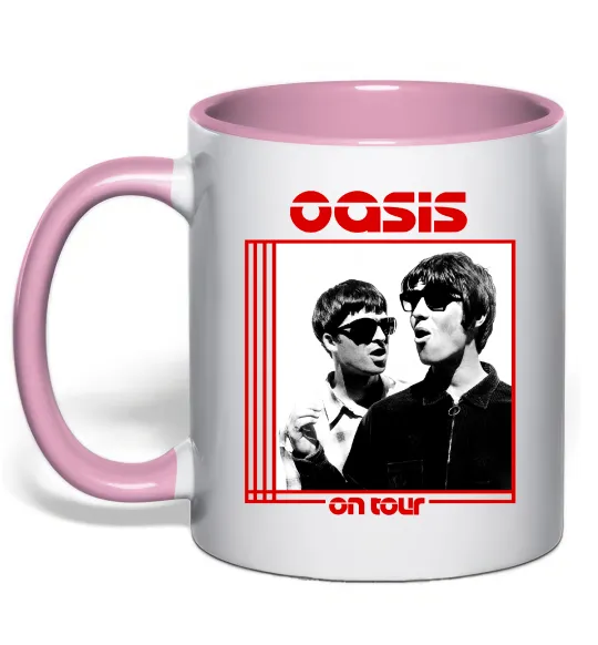 Чашка с цветной ручкой Oasis on tour Нежно розовый фото