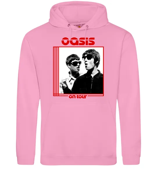 Мужская толстовка (худи) Oasis on tour Розовый фото