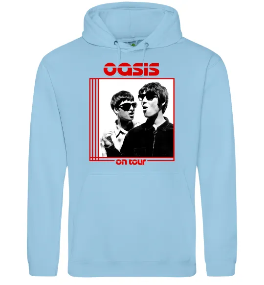 Мужская толстовка (худи) Oasis on tour Голубой фото