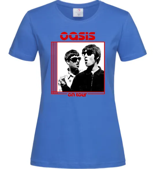 Жіноча футболка Oasis on tour Яскраво-синій фото