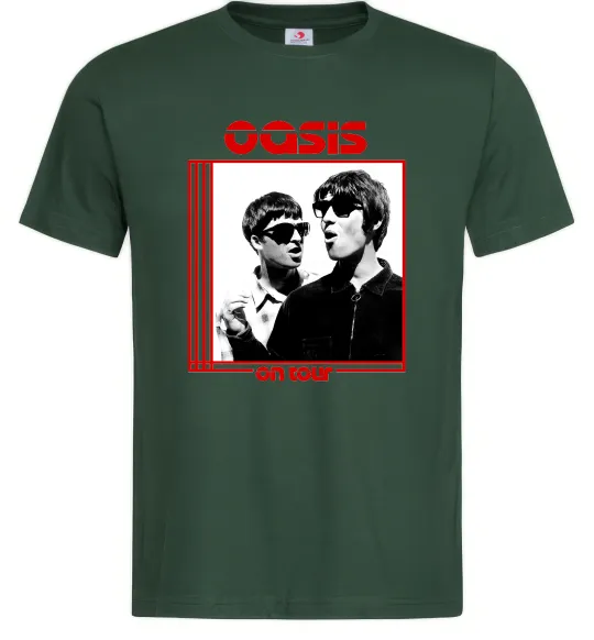 Мужская футболка Oasis on tour Темно-зеленый фото