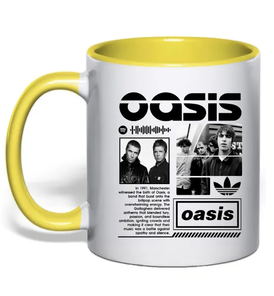 Чашка з кольоровою ручкою Oasis bio Сонячно жовтий фото