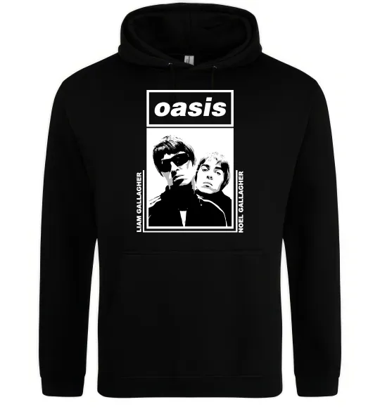 Мужская толстовка (худи) Oasis Gallagher brothers Черный фото