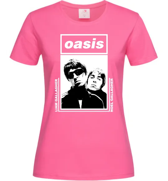 Жіноча футболка Oasis Gallagher brothers Яскраво-рожевий фото
