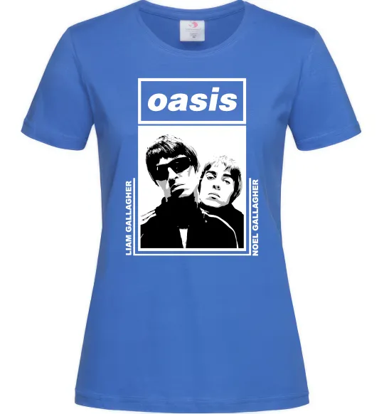 Жіноча футболка Oasis Gallagher brothers Яскраво-синій фото