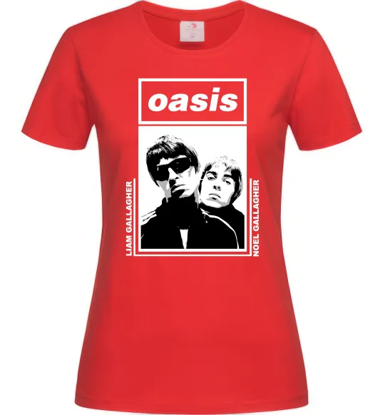 Жіноча футболка Oasis Gallagher brothers Червоний фото