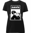 Жіноча преміум футболка Oasis Gallagher brothers Чорний фото
