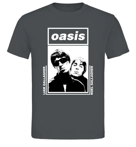 Чоловіча футболка Oasis Gallagher brothers Графіт фото