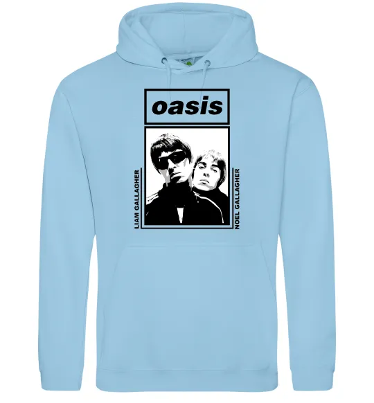 Мужская толстовка (худи) Oasis Gallagher brothers Голубой фото