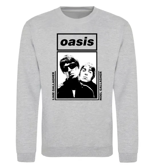 Свитшот Oasis Gallagher brothers Серый меланж фото