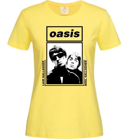 Жіноча футболка Oasis Gallagher brothers Лимонний фото