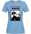 Жіноча футболка Oasis Gallagher brothers Блакитний фото