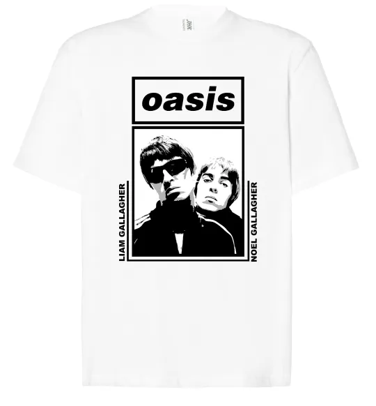 Футболка Оверсайз Oasis Gallagher brothers Белый фото