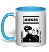 Чашка с цветной ручкой Oasis Gallagher brothers Голубой фото
