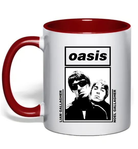 Чашка с цветной ручкой Oasis Gallagher brothers Красный фото