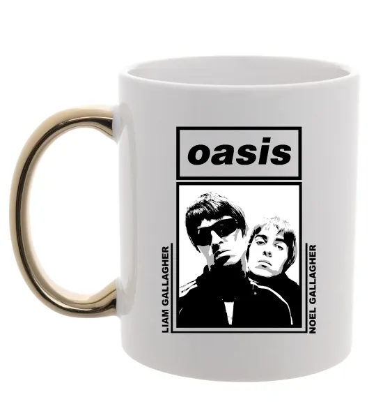 Чашка с цветной ручкой Oasis Gallagher brothers Золото фото