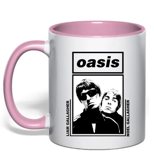 Чашка с цветной ручкой Oasis Gallagher brothers Нежно розовый фото
