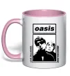 Чашка с цветной ручкой Oasis Gallagher brothers Нежно розовый фото