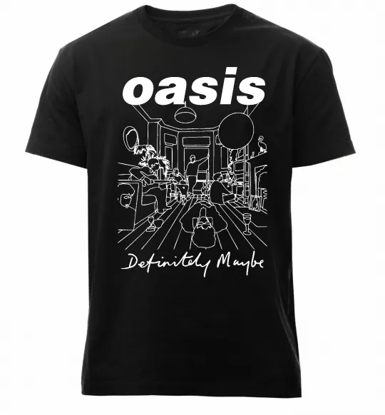 Чоловіча преміум футболка Oasis definitely maybe Чорний фото