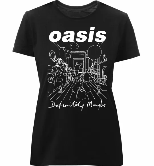 Жіноча преміум футболка Oasis definitely maybe Чорний фото
