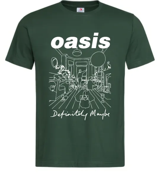 Чоловіча футболка Oasis definitely maybe Темно-зелений фото