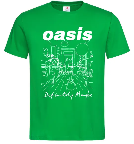 Чоловіча футболка Oasis definitely maybe Зелений фото